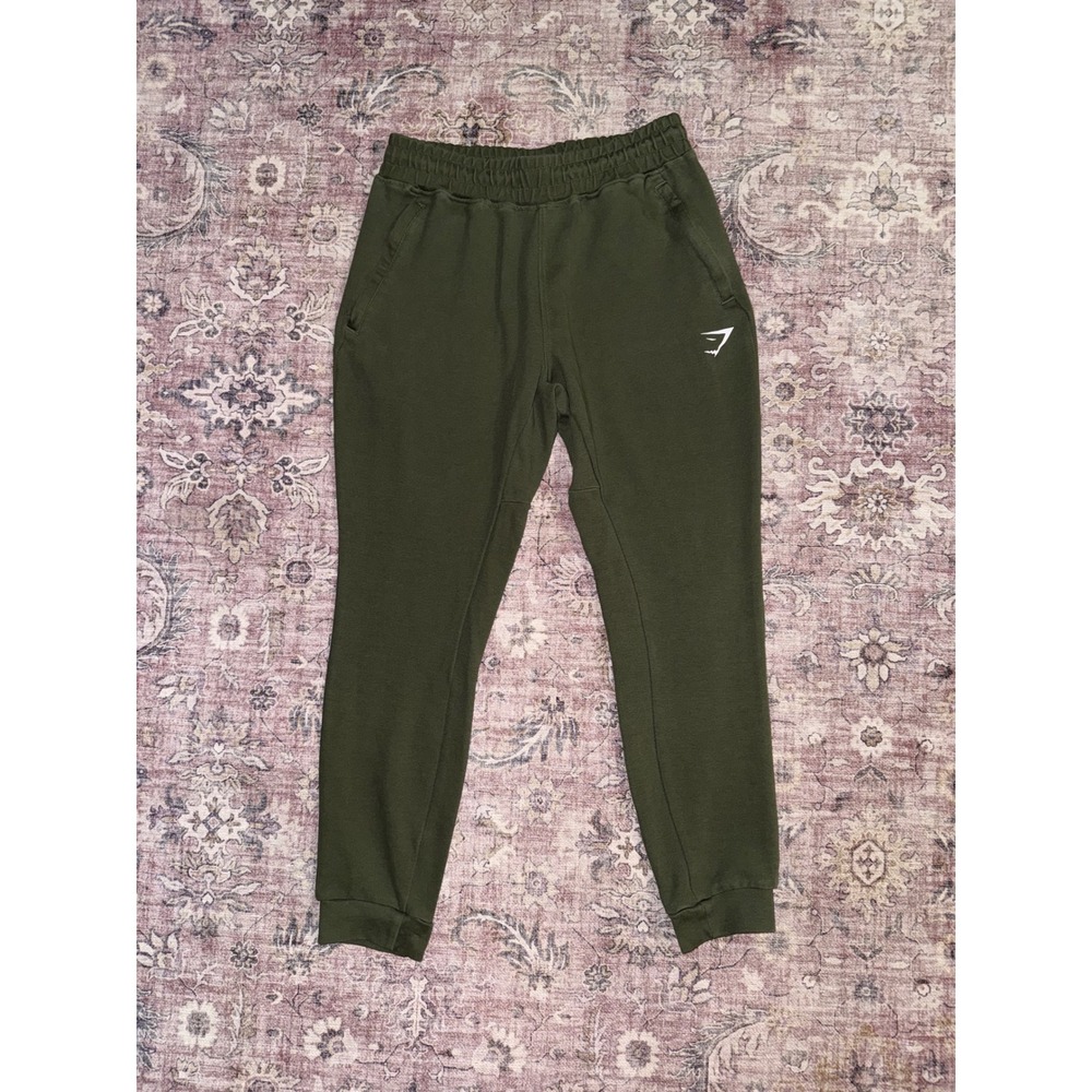 Gymshark Crest Joggers Olive Green Slim Fit Sweatpants Mens Small A2A7W